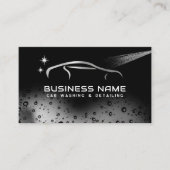 Carte De Visite Silver Car Wash Automotive Cleaning Auto Détail (Devant)