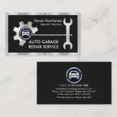 Carte De Visite Silver Chain-Wheel Sprocket Spanner Auto Repairs (Devant / Derrière)