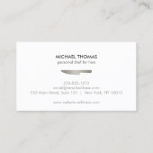 Carte De Visite Silver Chef Couteau Logo 2 pour Restauration, Rest (Dos)