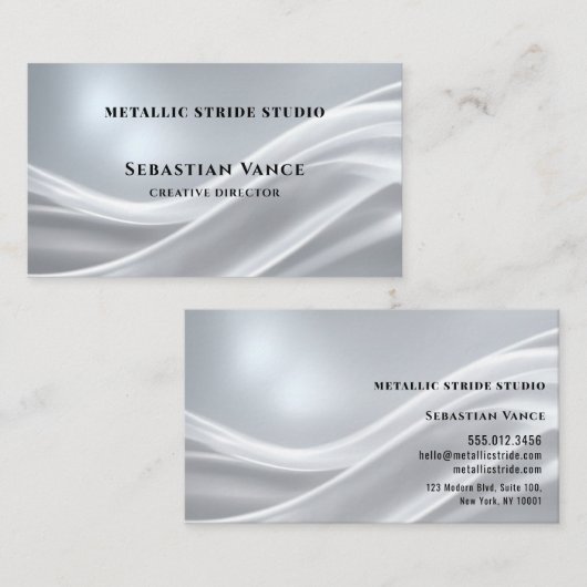 Carte De Visite Silver Cloth Classic (Devant / Derrière)