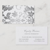 Carte de visite Silver Damask (Devant / Derrière)