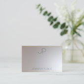 Carte De Visite Silver d'or monogramme moderne branché (Debout devant)