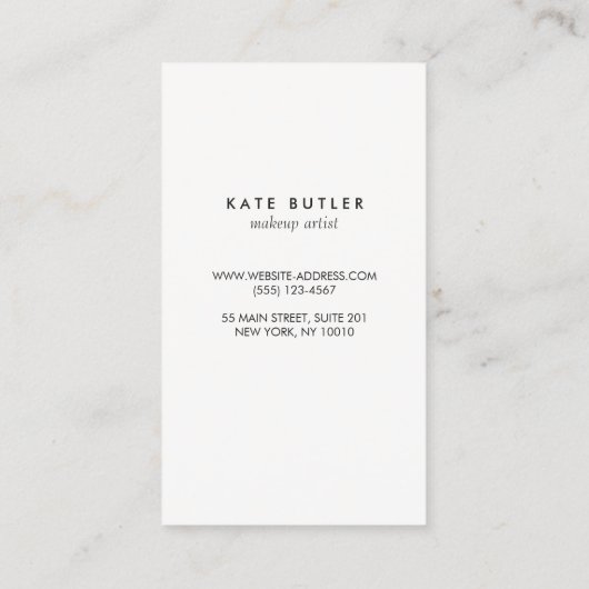 Carte De Visite Silver doux simple et moderne (Dos)