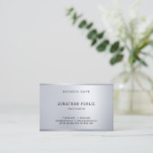 Carte De Visite Silver Elegant Simple Moderne Modèle Professionnel (Debout devant)