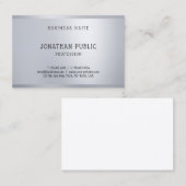 Carte De Visite Silver Elegant Simple Moderne Modèle Professionnel (Devant / Derrière)