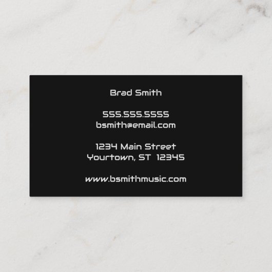 Carte De Visite Silver et Black Equalizer Waves DJ Sound Tech (Dos)