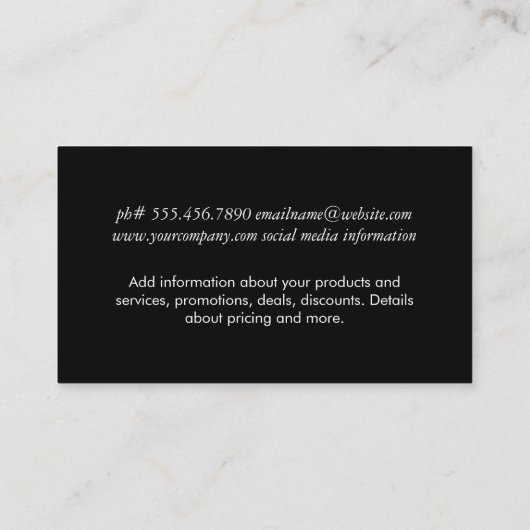 Carte De Visite Silver Expressif (Dos)