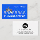 Carte De Visite Silver Faucet On Bright Blue Wave (Devant / Derrière)