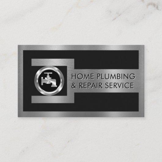 Carte De Visite Silver Faucet On Pipe Wrench Frame (Devant)