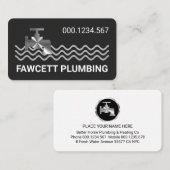 Carte De Visite Silver Faucet On Rising Water Waves (Devant / Derrière)