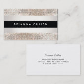 Carte De Visite Silver Faux Sequin moderne et tendance (Devant / Derrière)