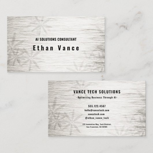 Carte De Visite Silver Flora Executive (Devant / Derrière)