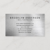 Carte De Visite Silver Foil Typographie Artiste à ongles (Dos)