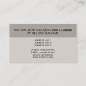 Carte De Visite Silver German Shepherd Trainer chien Services pour (Dos)