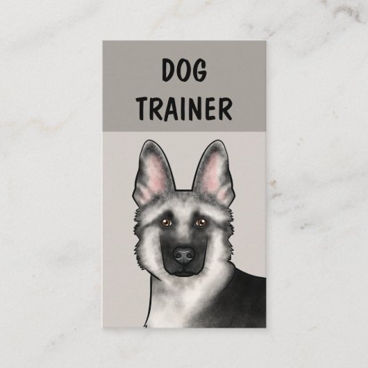 Carte De Visite Silver German Shepherd Trainer chien Services pour (Devant)