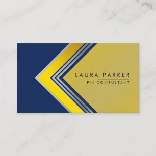 Carte De Visite Silver Gold Blue Financement géométrique moderne