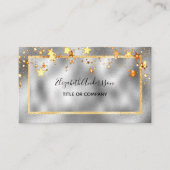 Carte De Visite Silver Gold stars élégant salon de beauté (Devant)