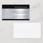 Carte De Visite Silver gracieux look élégant moderne Plain unique (Devant / Derrière)