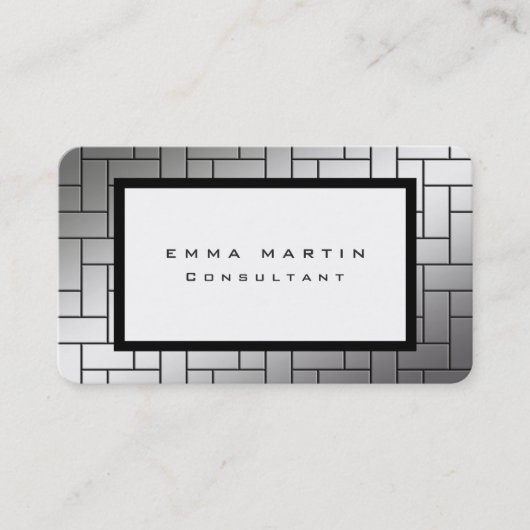 Carte De Visite Silver Grey Blanc Unique tendance Creative (Devant)