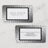 Carte De Visite Silver Grey Blanc Unique tendance Creative (Devant / Derrière)