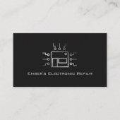 Carte De Visite Silver Grey Simple Ordinateur Électronique Réparat (Devant)