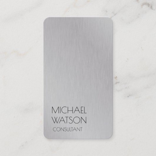 Carte De Visite Silver Grey Simple Plain Consultant tendance (Devant)