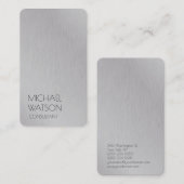 Carte De Visite Silver Grey Simple Plain Consultant tendance (Devant / Derrière)