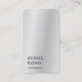 Carte De Visite Silver Grey Simple Plain Professionnel tendance (Devant)