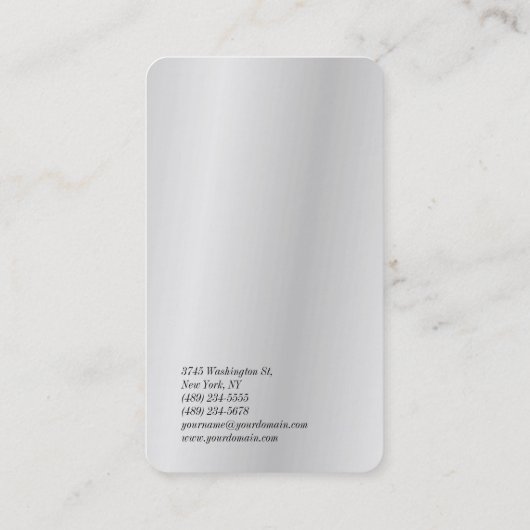 Carte De Visite Silver Grey Simple Plain Professionnel tendance (Dos)