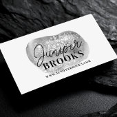 Carte De Visite Silver Grey Social Media QR Code Parties scintilla