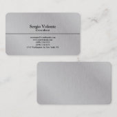 Carte De Visite Silver Grey tendance Plain élégant Simple (Devant / Derrière)