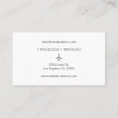 Carte de visite Silver Jet - Style de voyage de lu (Dos)