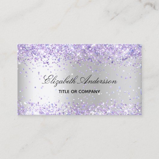 Carte De Visite Silver lavande photo code QR (Devant)