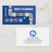 Carte De Visite Silver Leaking Water Pipe Plumbing (Devant / Derrière)
