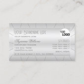 Carte De Visite Silver léger de luxe avec diamants et logo Luxueux (Dos)