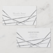 Carte De Visite Silver Lignes géométriques modernes Glam Personnal (Devant / Derrière)