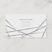 Carte De Visite Silver Lignes géométriques modernes Glam Personnal (Dos)