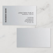 Carte De Visite Silver Look Chic Design élégant Luxe Professionnel (Devant / Derrière)