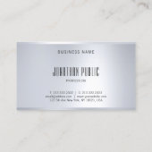 Carte De Visite Silver Look Elegant Modèle moderne professionnel (Dos)