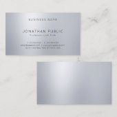 Carte De Visite Silver Look élégant moderne chic glam professionne (Devant / Derrière)