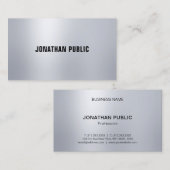 Carte De Visite Silver Look élégant moderne professionnel Plain Lu (Devant / Derrière)