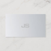 Carte De Visite Silver Look Elegant Monogramme Design Professionne (Dos)