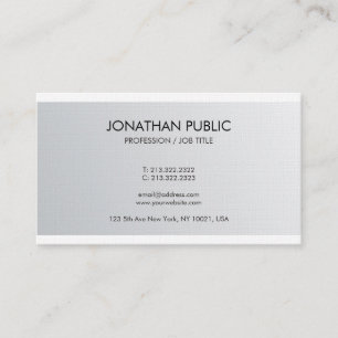Carte De Visite Silver Look Luxe Premium Linen tendance