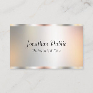 Carte De Visite Silver Look Professionnel Élégant Modèle moderne