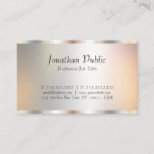 Carte De Visite Silver Look Professionnel Élégant Modèle moderne (Dos)