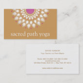 Carte De Visite Silver Lotus Mandala Floral Yoga Enseignant (Devant / Derrière)