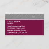 Carte De Visite Silver Maroon Personnalisé Élégant (Dos)
