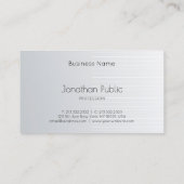Carte De Visite Silver Modèle Professionnel Luxe Moderne Élégant (Dos)