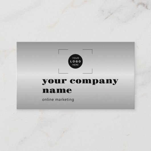 Carte De Visite Silver modern custom logo QR code (Devant)
