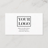 Carte De Visite Silver Modern Real Estate Agent Simple Photo Logo (Dos)